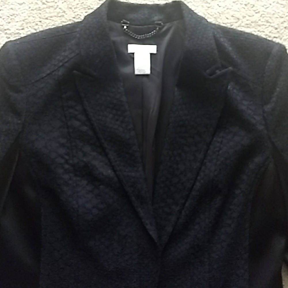 Cache Blazer Pantsuit Black Textured Snake Print - image 4